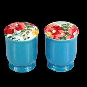 The Pioneer Woman Floral Teal Salt n Pepper Shakers